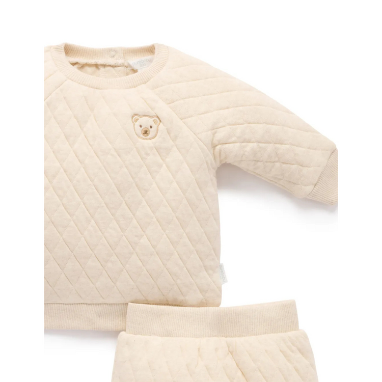 Purebaby Organic Quilted Track Set - Wheat Melange