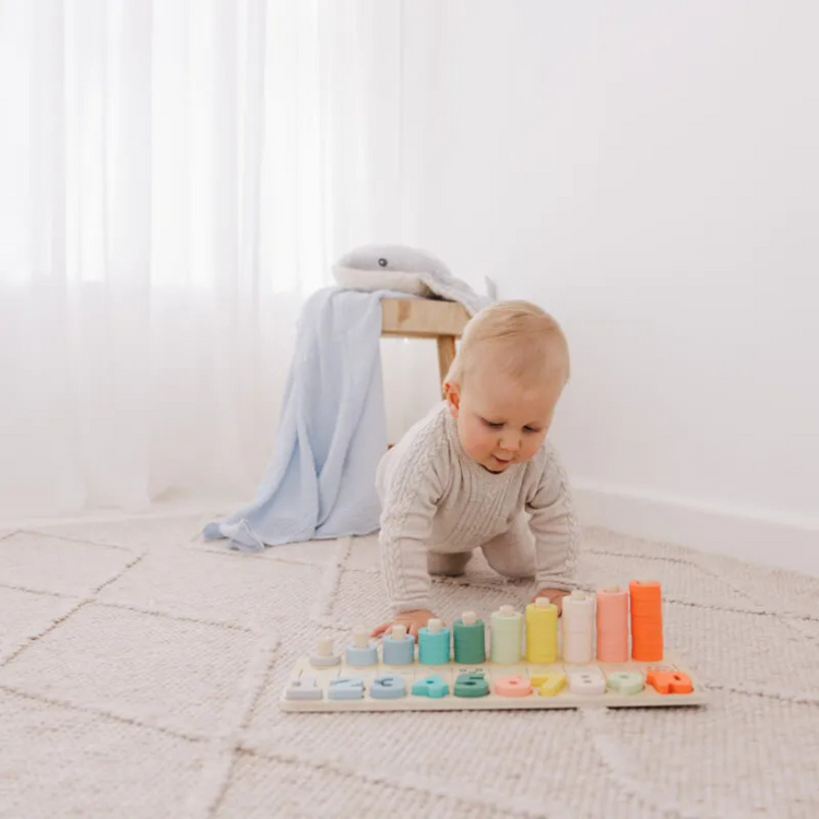 BUBBLE Wooden Numbers & Blocks Counting Set