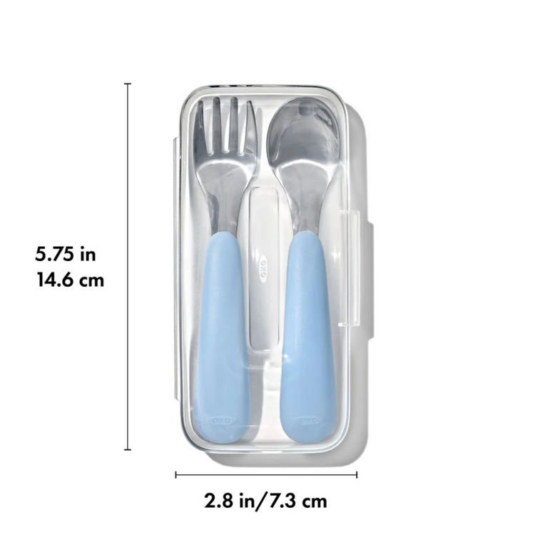 Oxo Tot On-The-Go Fork & Spoon Set - Dusk