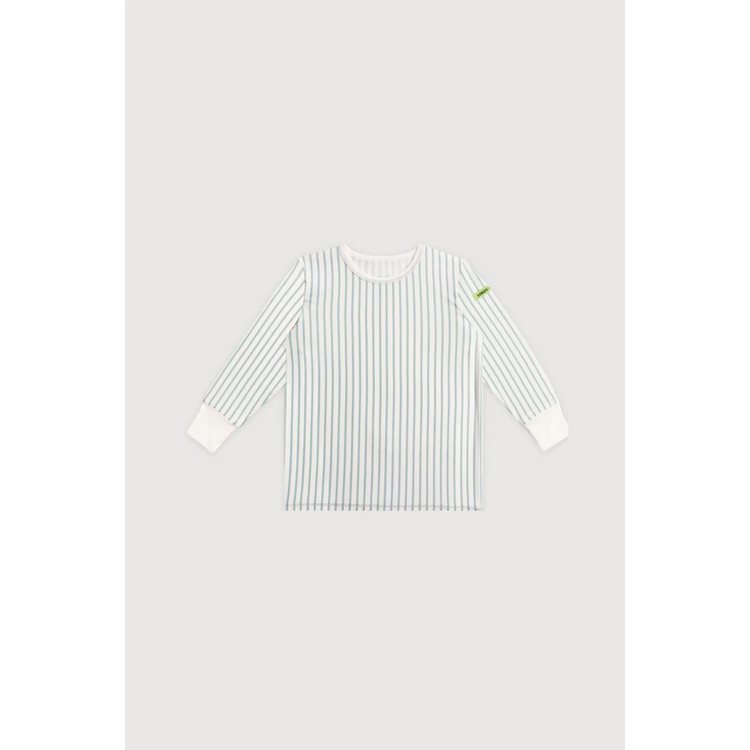 Hamako Tencel Micromodal Kids Long Set - Striped Aqua
