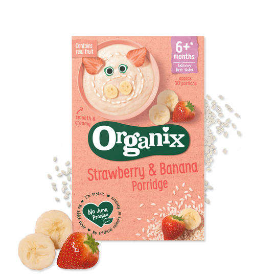 Organix Strawberry & Banana Porridge For Babies (6M+)