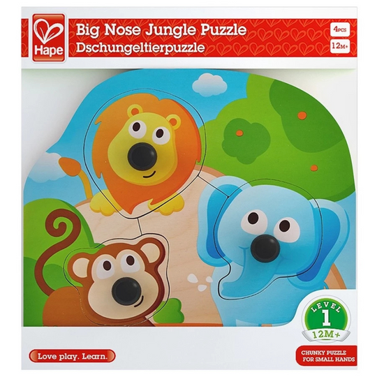Hape 1310 Big Nose Jungle Puzzle for toddler 12+ months