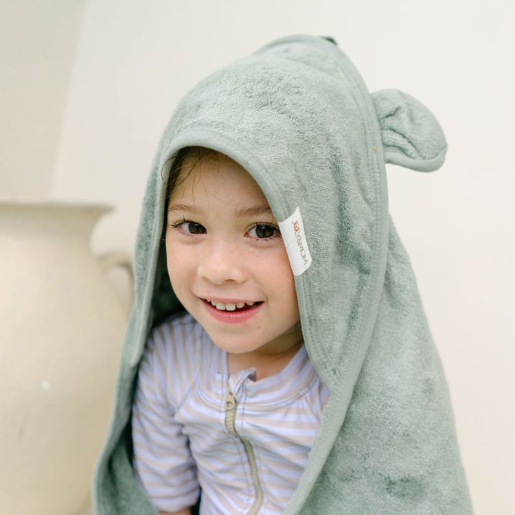 Joey & Mom Bamboo Cotton Hooded Baby Bath Towel 90x90cm | Newborn & Toddler Bath Towel | Soft Absorbent Quick-Dry Towel