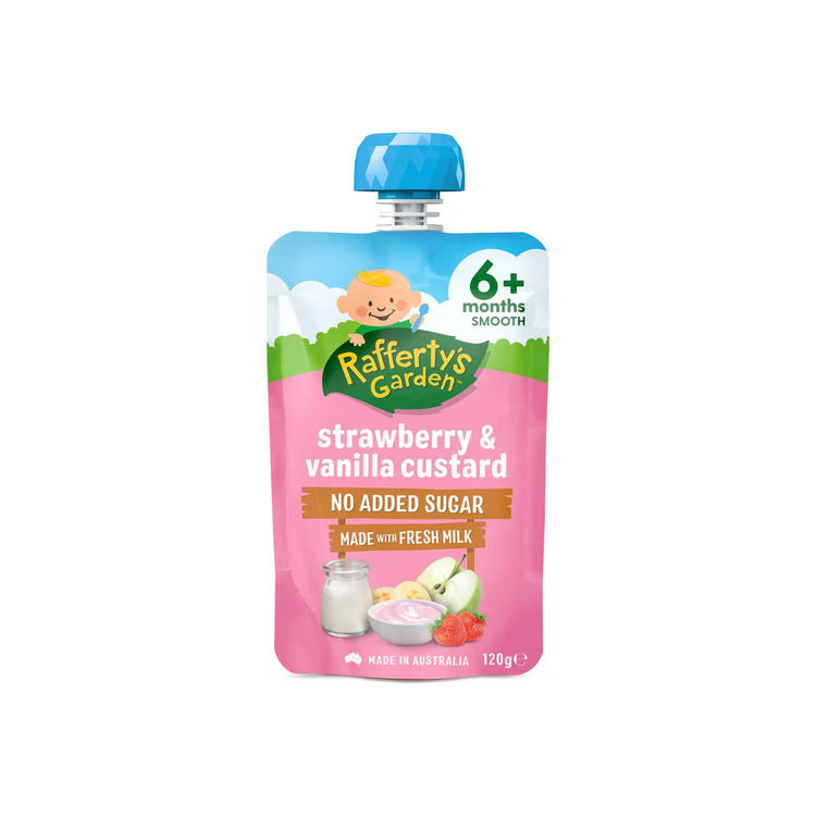 Raffertys Garden Strawberry Vanilla Custard 120g