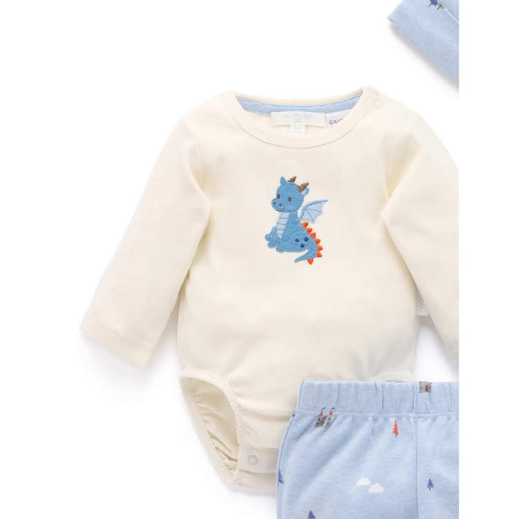 Purebaby Organic 3 Pcs Gift Set - Castle Print