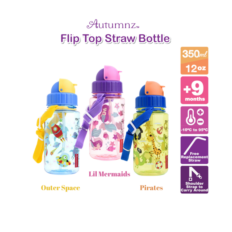 Autumnz Flip Top Straw Bottle 350ml