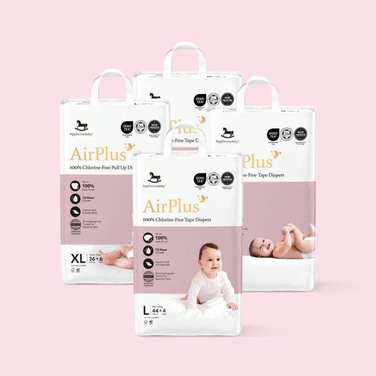 [NEW FORMULATION] Applecrumby AirPlus Overnight Pull Up Diapers - M50 / L46 / XL42 / XXL36