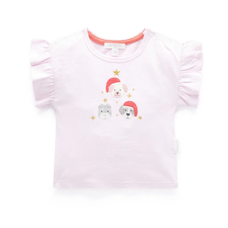 Purebaby Organic Mother of Pearl Christmas Tree Tee 3Y