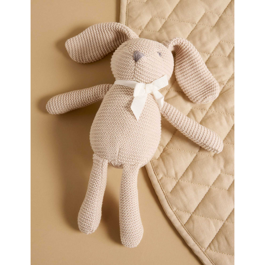 Purebaby Organic Knitted Bunny Toy - Wheat Bunny