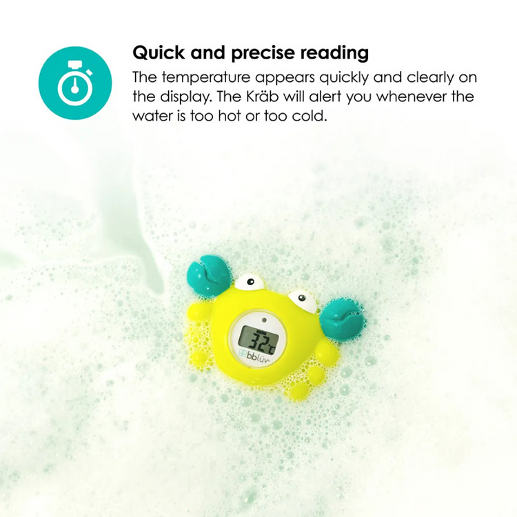 bbluv Krab ﻿3-in-1 Thermometer & Bath Toy