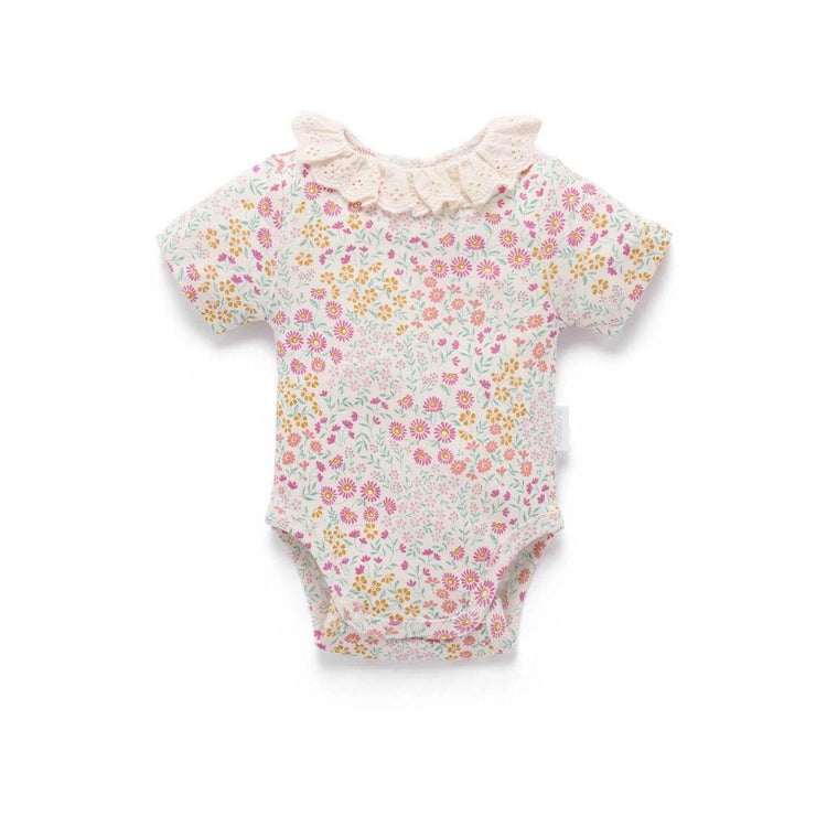 Purebaby Organic Garden Petals Print Baby Kids Printed Bodysuit