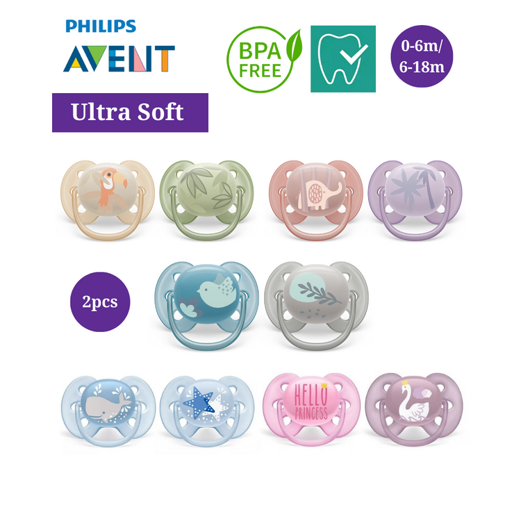 Philips Avent Ultra Soft Soother Twin Pack (0-6m) (6-18m)