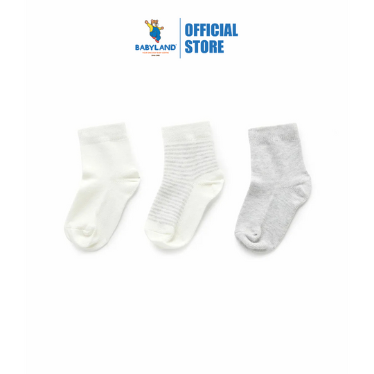 Purebaby 3 Organic Sock Pack - Pale Grey Melange