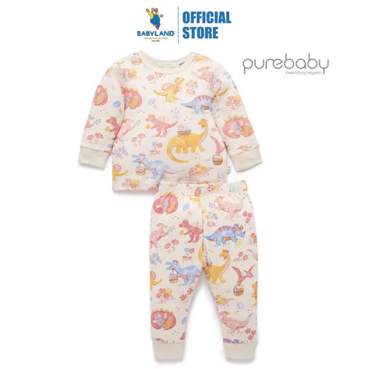 Purebaby Organic Pyjama Set - Easter Dino Gather Print
