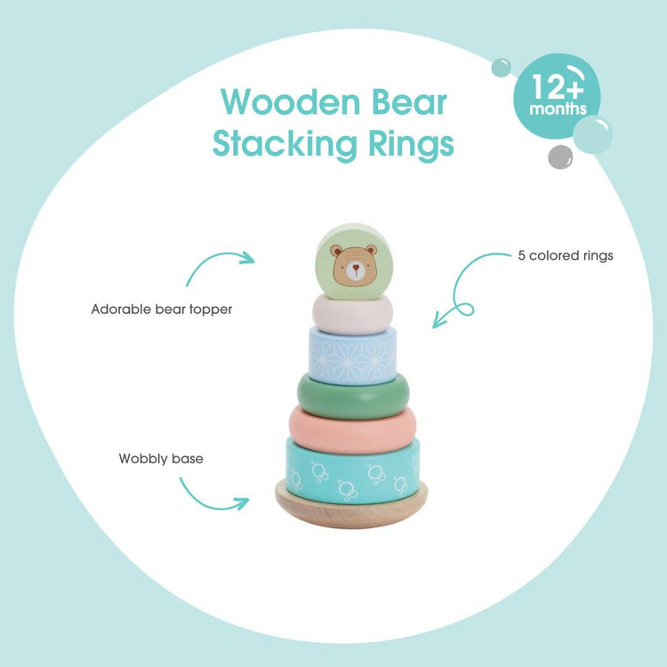 Bubble Wooden Bear Stacking Rings (12m+)