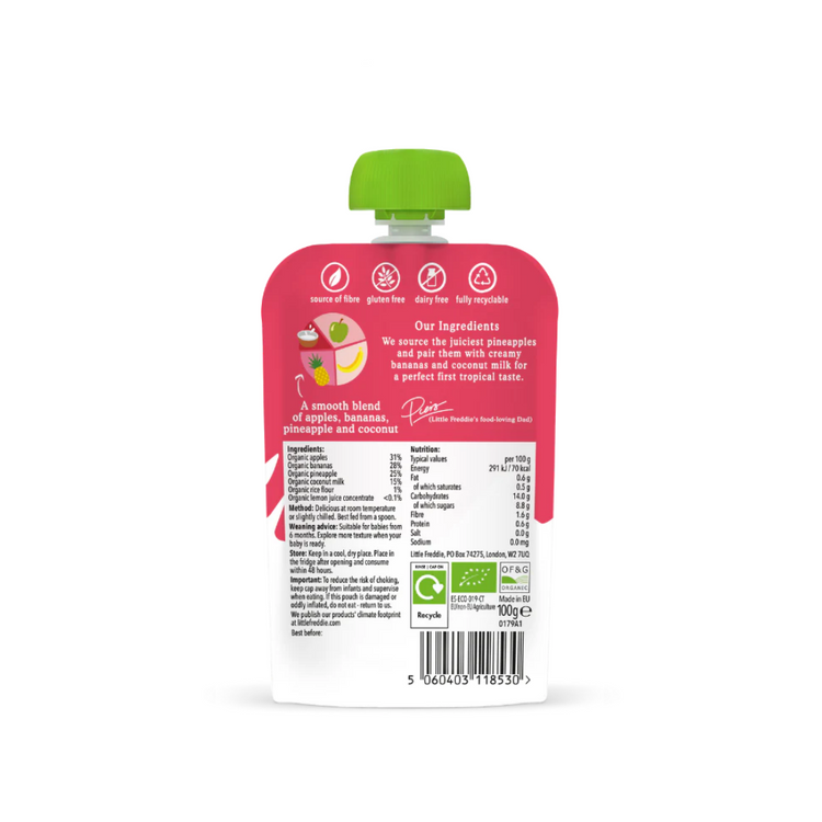 Little Freddie Organic Fruits Pouches (6m+) (90g-100g) - Puree