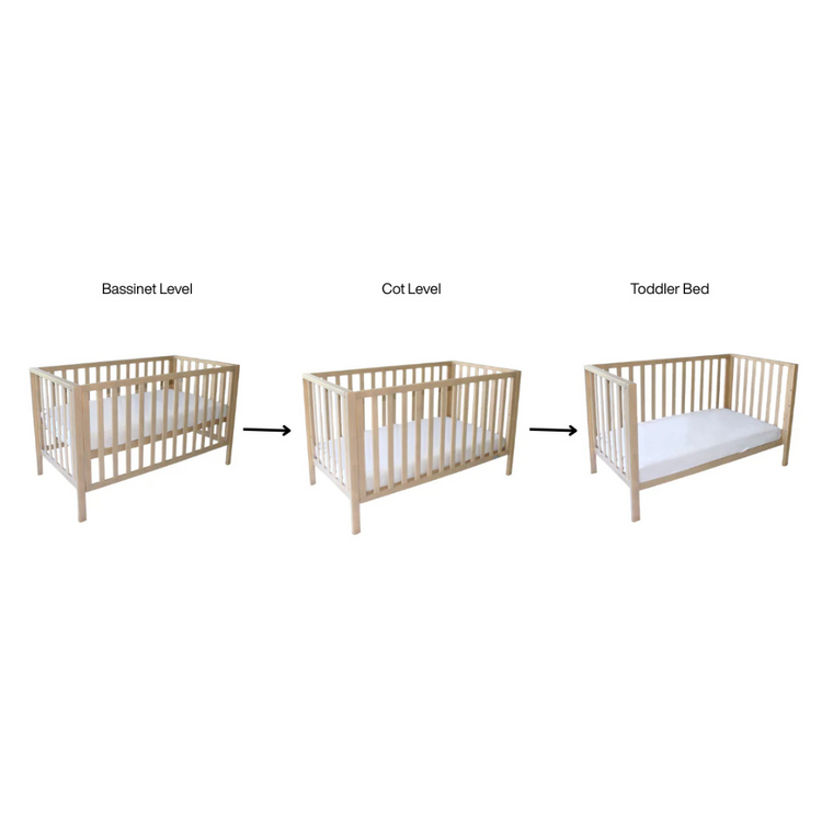 Babyhood Lulu 4 In 1 Cot - Beech