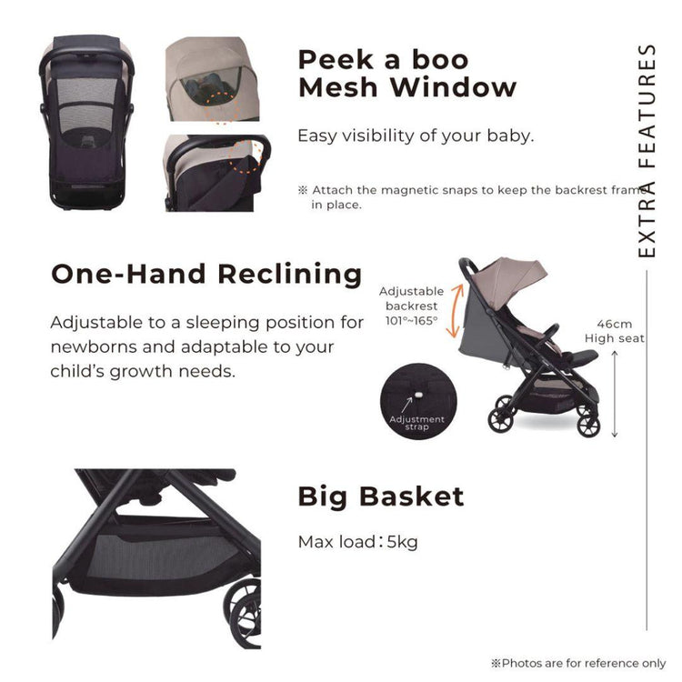 Combi Auto N Neo Baby Stroller | Applicable Age : 0 to 48 Months (22kg) | Cabin Size | Auto Fold