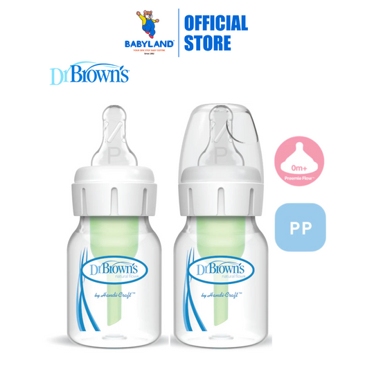 Dr Brown's Options+ PP Narrow Neck Bottles with Preemie Teat (2x60ml)(0m+)