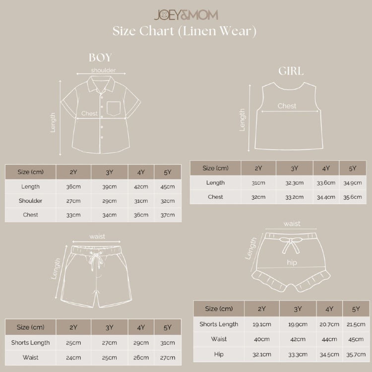 Joey & Mom Coastal Collection Kids Linen Wear for Boys & Girls | Eczema Friendly Fit