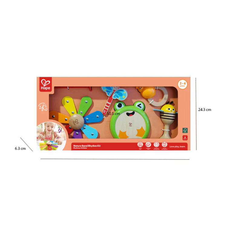 Hape 0639 Nature Band Rhythm Kit Suitable for Age 2-6 Years
