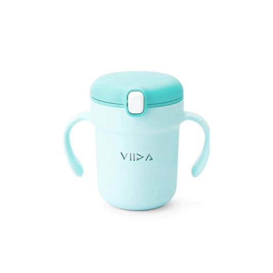 Viida Souffle Antibaterial Stainless Steel Straw Sippy Cup - Turquoise Green
