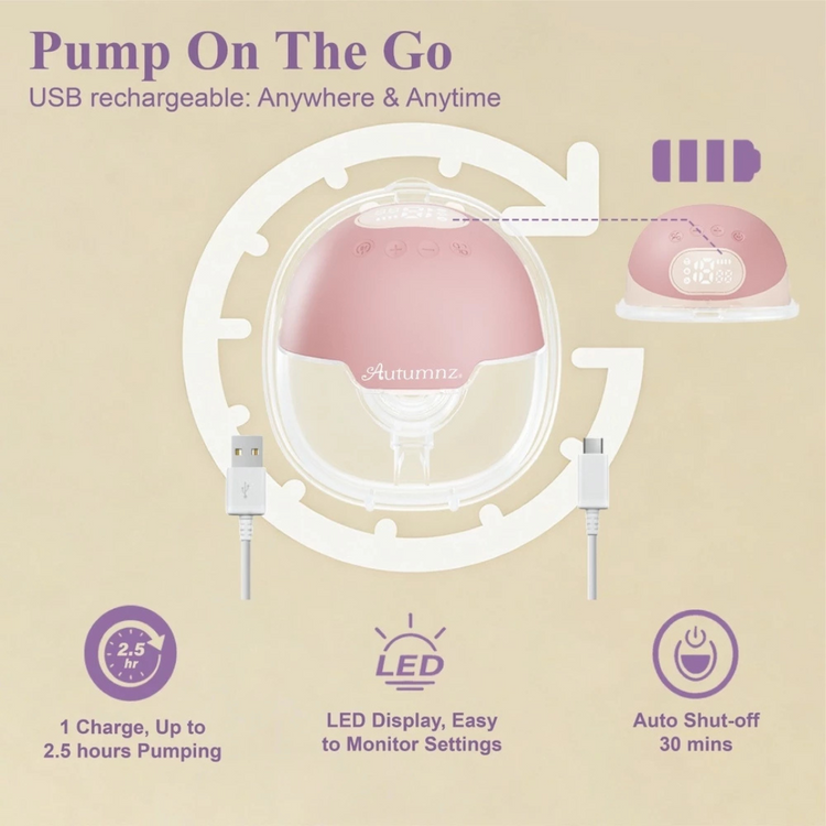 Autumnz Vera Wearable Handsfree Electric Breast Pump - Blush