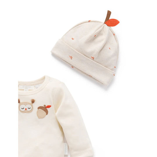 Purebaby Organic 3 Piece Gift Set - Oak Leaf Print