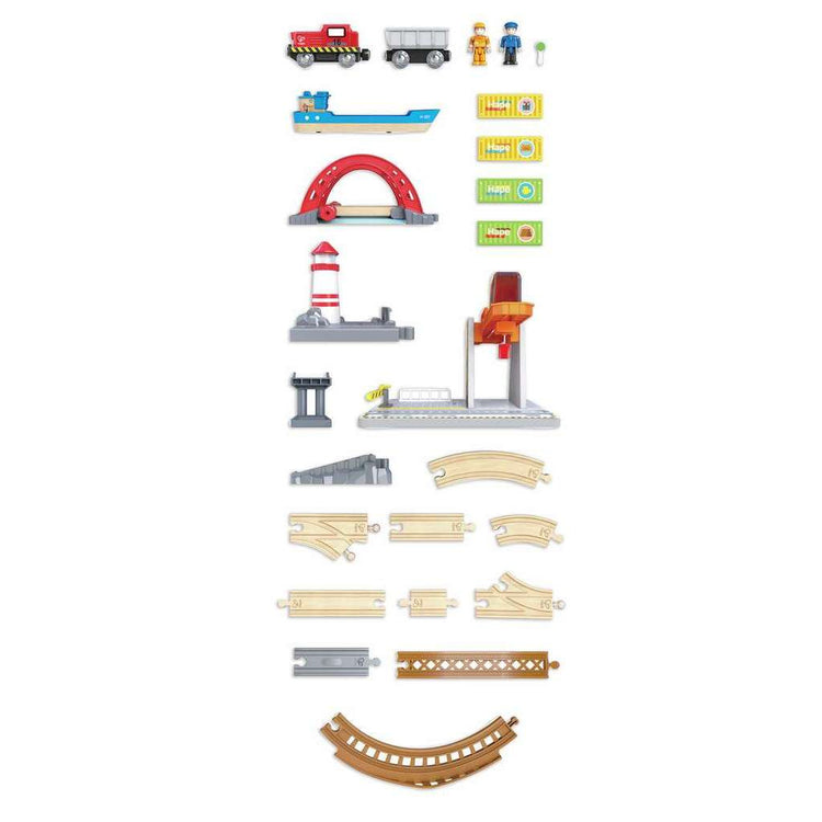 Hape 3790 Sea & Rail Cargo Transport Set (3y+)