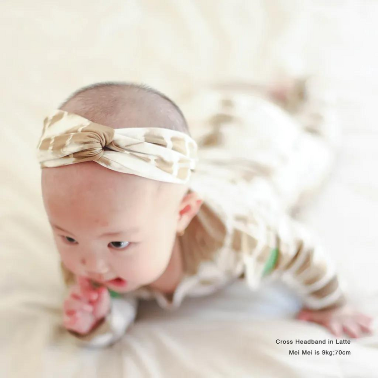 Hamako Tencel Cross Headband - Latte (All Size)