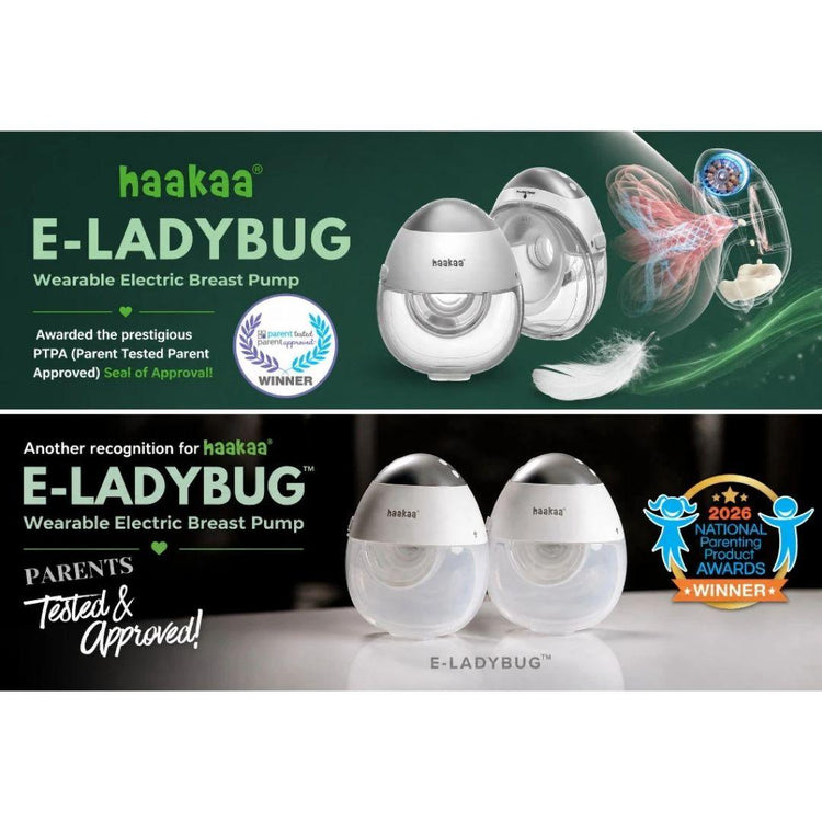 Haakaa E-Ladybug Wearable Electric Breast Pump 2pcs - Slim Silent 12 Suction Level Hands-Free