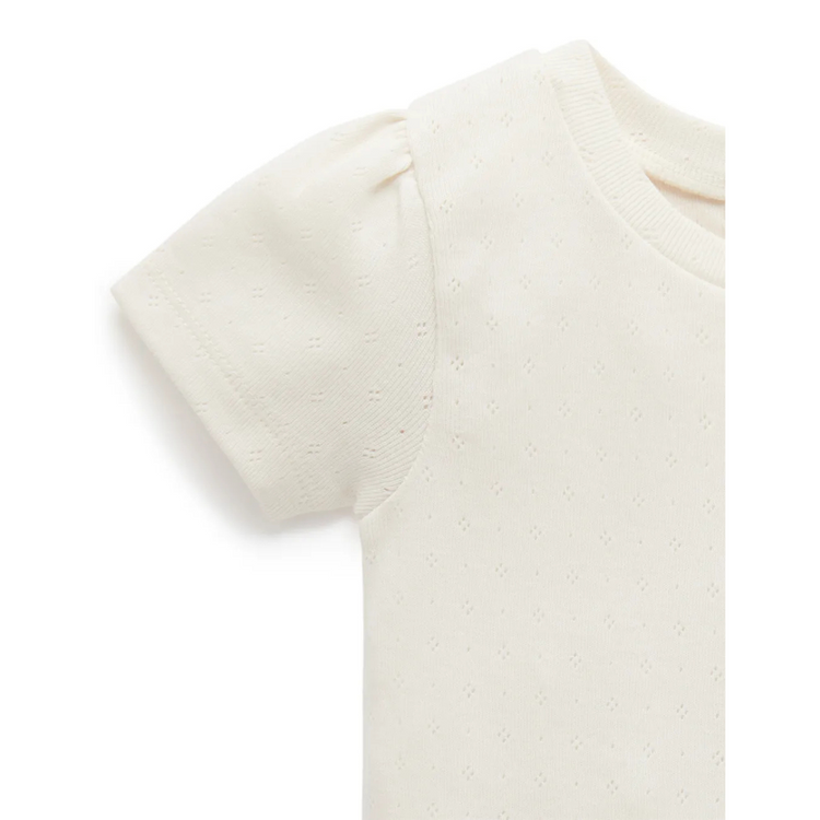 Purebaby Organic Short Sleeve Tee Romper - Cloud