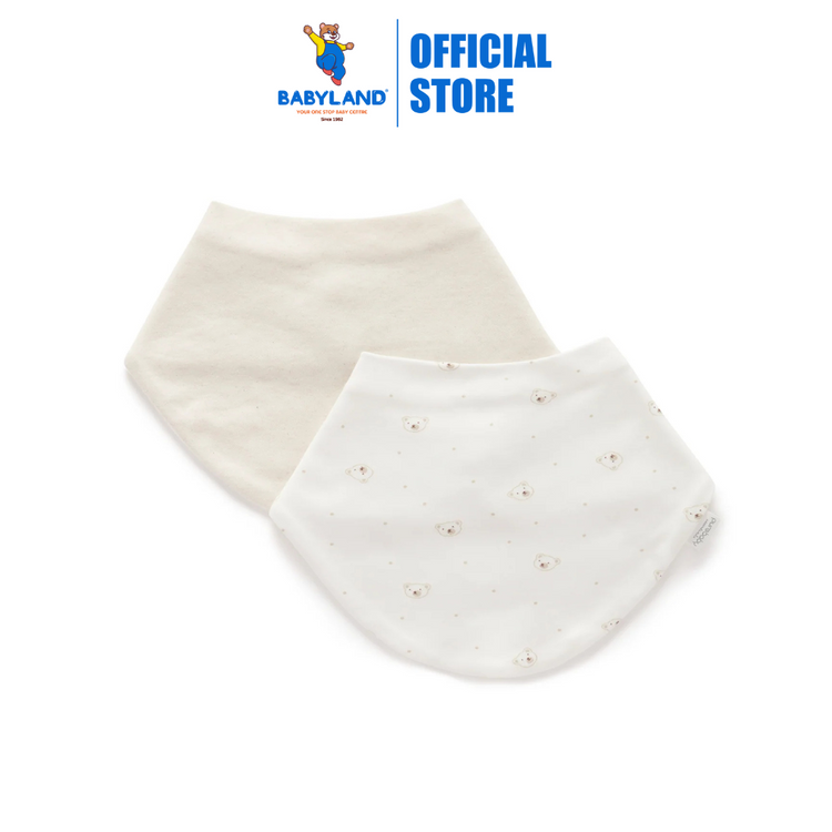 Purebaby Organic Vanilla Bear 2 pack Essential Dribble Bib