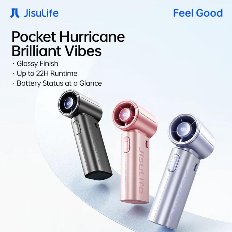 JisuLife Handheld Fan 9S (5000mAh) Portable Mini Fan 22h Battery Life Cooling Fans with LED Display for Travel Home Office