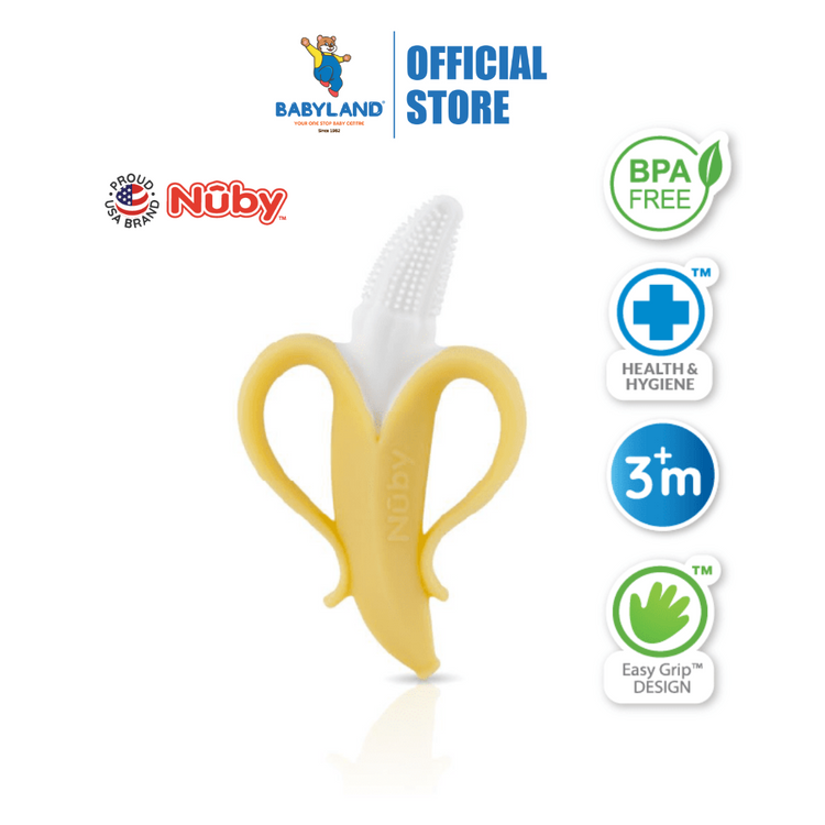 Nuby Banana Toothbrush with 360 Degree Bristles (3m+)