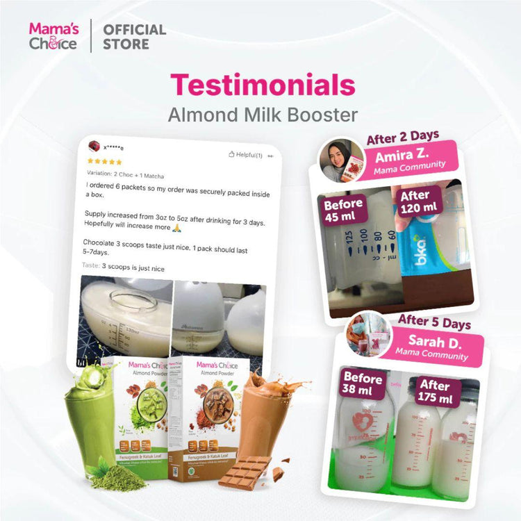Mama's Choice Almond Milk Powder - Chocolate | Natural Maternity Milk Powder with DHA for Breastfeeding
