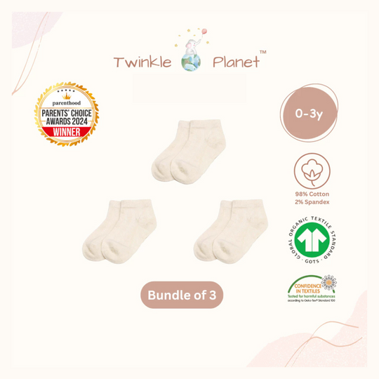 Twinkle Planet Organic Cotton Baby Socks (3 Pairs)