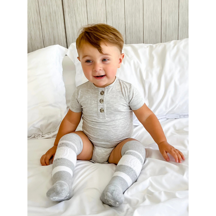 Snuggle Shield® Bamboo Short Sleeve 3 Button Onesie