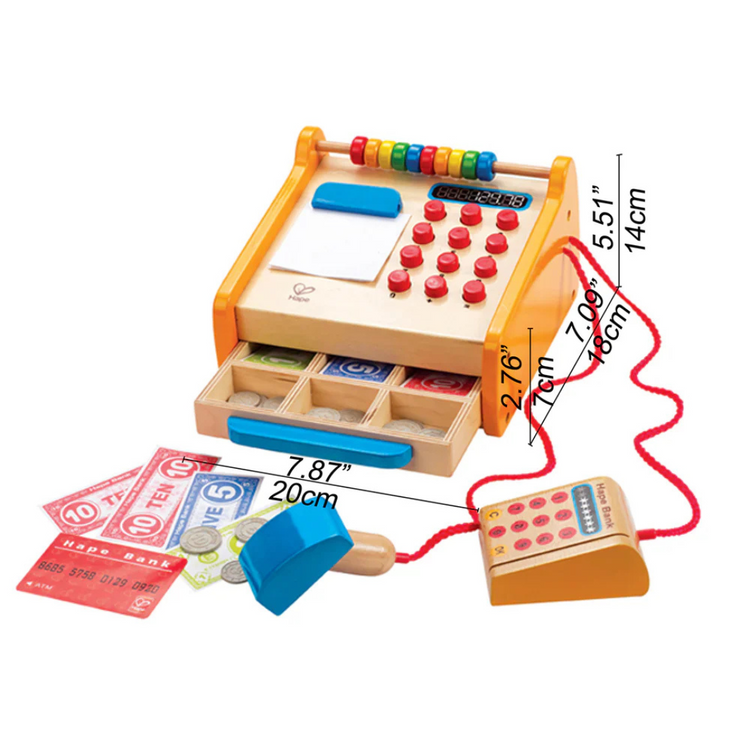 Hape 3121 Checkout Register Kitchen Pretend Toy for Kids age 3+