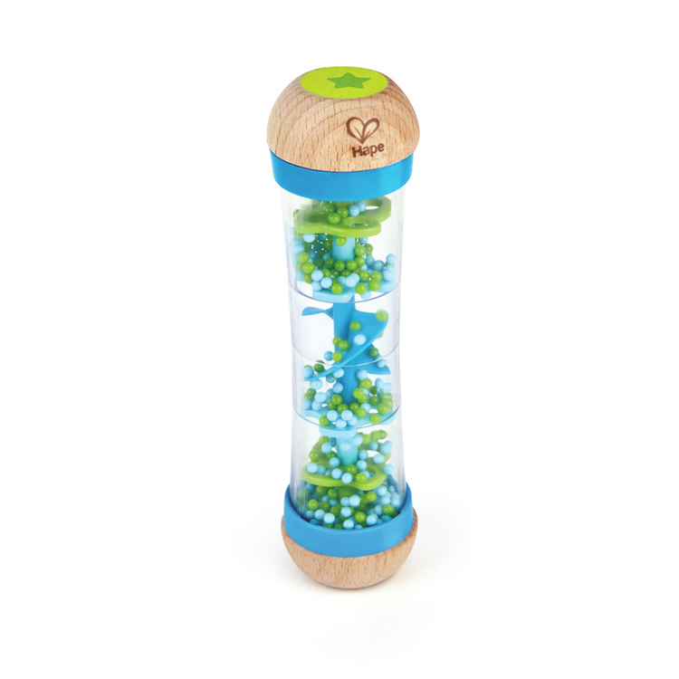 Hape 0328 Beaded Raindrops Rattle - Blue for baby age 6 months+