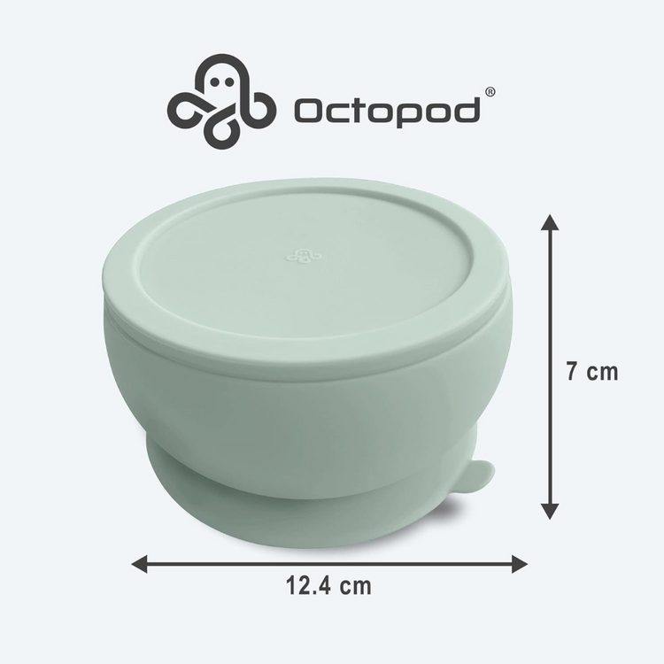Abiie Octopod Silicone Baby Suction Bowl With Lid