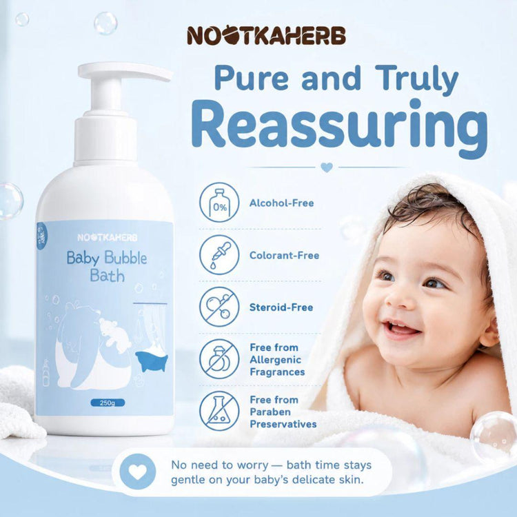 Nootkaherb Baby Bubble Bath 250g – Gentle Milk Scent | For Sensitive Skin & All Ages