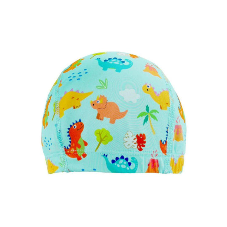 Cheekaaboo Protective Toddler Swim Cap UV Protection Spandex - Orange Dino (2-8yrs)