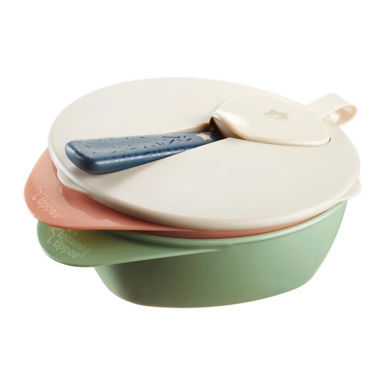 Tommee Tippee Easy Scoop Bowl With Travel Lid & Feeding Spoon