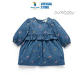 Purebaby Organic Ladybird Broderie Print Denim Embroidered Dress