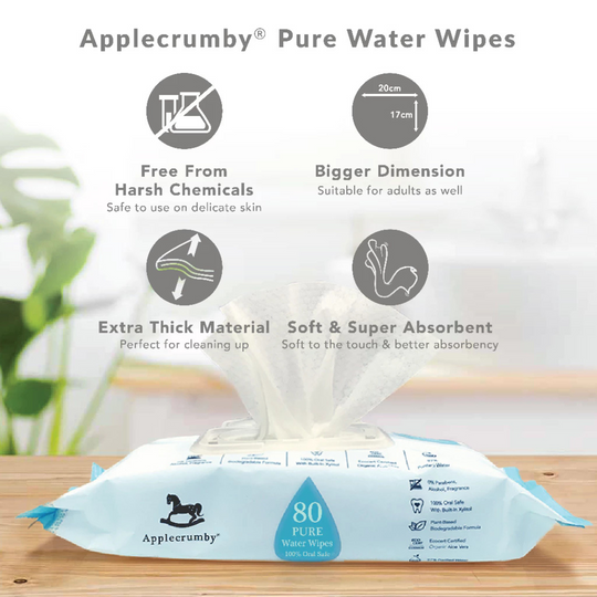 Applecrumby Pure Water Wipes 80s (2 Packs)