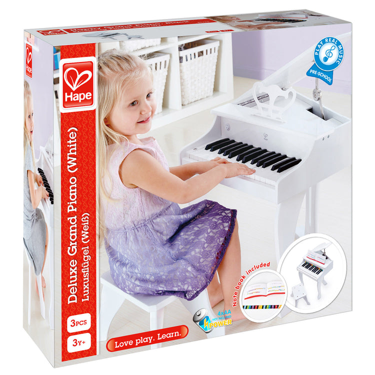 Hape 0338 Deluxe Grand Piano - White (3y+)