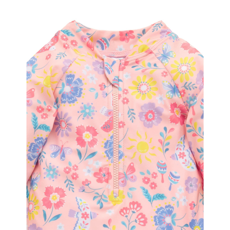 Purebaby Organic Long Sleeve Swimsuit - Pajaro Bird 