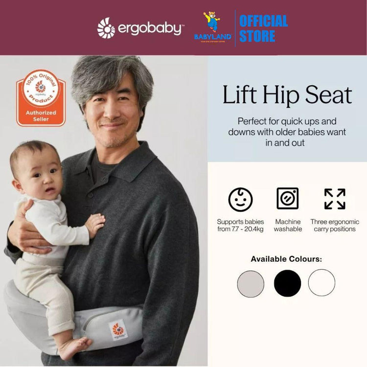 Ergobaby Lift Hip Seat Baby Carrier - Pearl Grey Box Version