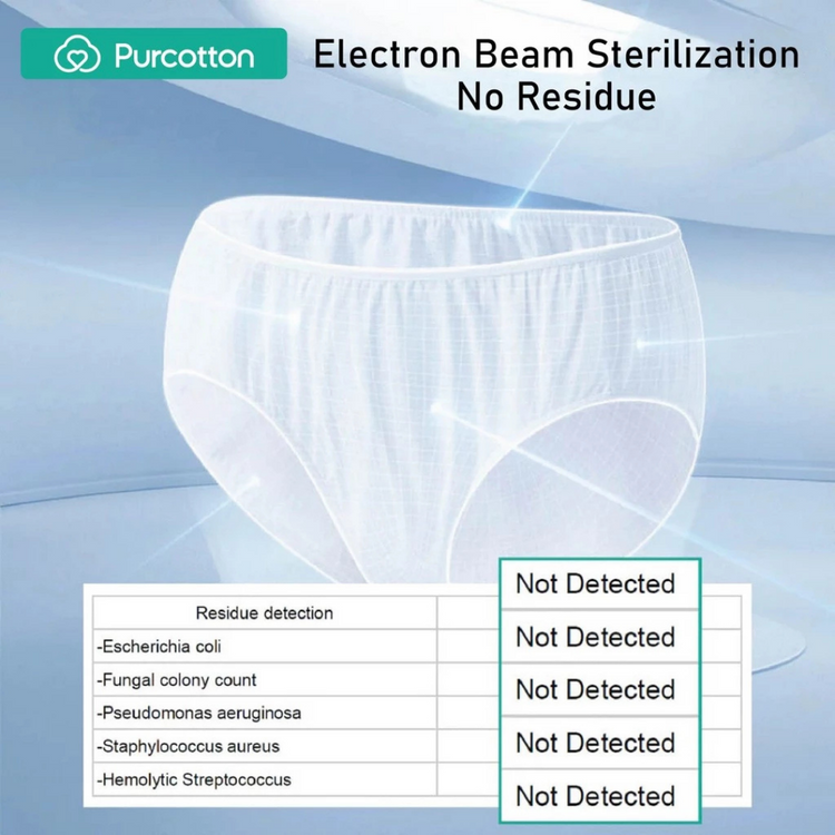 Purcotton 100% Cotton Women Disposable Cotton Underwear M/L Size (8pcs)